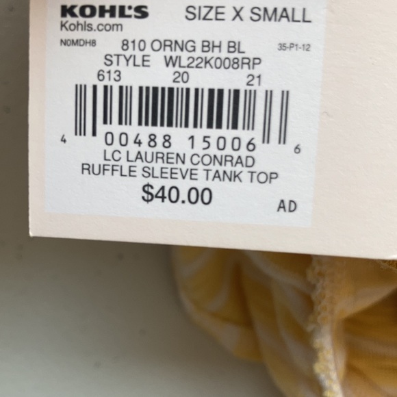 Relist7/20 LC Lauren conrad floral print ruffle sleeve tank top XS - Picture 17 of 17